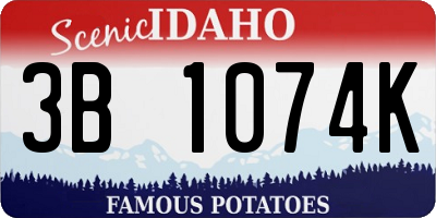 ID license plate 3B1074K