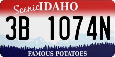 ID license plate 3B1074N