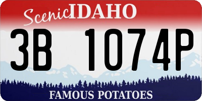 ID license plate 3B1074P