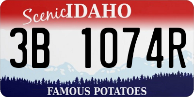 ID license plate 3B1074R