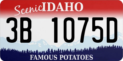 ID license plate 3B1075D