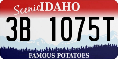 ID license plate 3B1075T