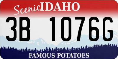 ID license plate 3B1076G