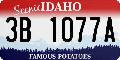 ID license plate 3B1077A