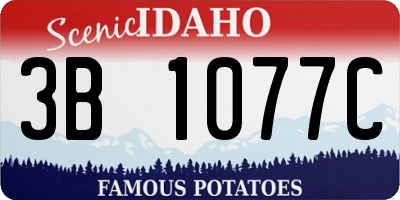 ID license plate 3B1077C