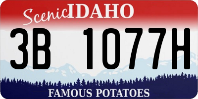 ID license plate 3B1077H