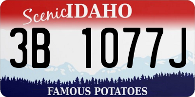 ID license plate 3B1077J