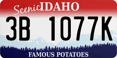 ID license plate 3B1077K