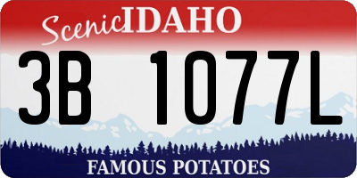 ID license plate 3B1077L