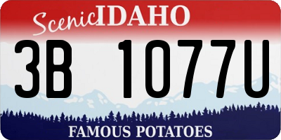 ID license plate 3B1077U