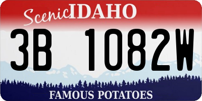 ID license plate 3B1082W