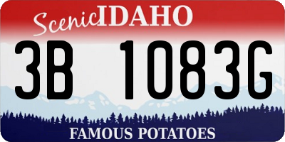 ID license plate 3B1083G