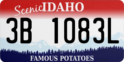 ID license plate 3B1083L