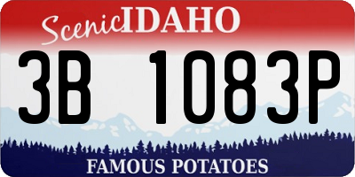 ID license plate 3B1083P