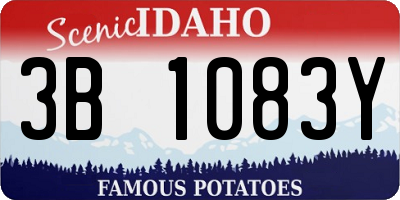 ID license plate 3B1083Y