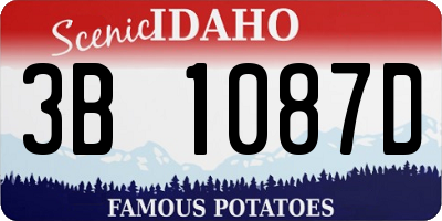 ID license plate 3B1087D