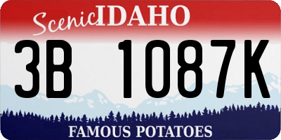 ID license plate 3B1087K