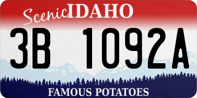ID license plate 3B1092A
