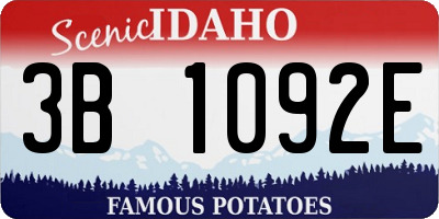 ID license plate 3B1092E