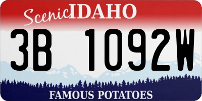 ID license plate 3B1092W