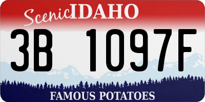 ID license plate 3B1097F