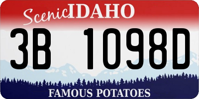 ID license plate 3B1098D