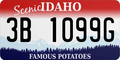 ID license plate 3B1099G