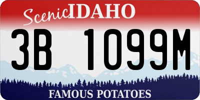 ID license plate 3B1099M