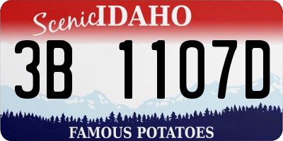 ID license plate 3B1107D