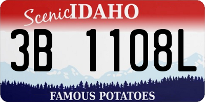 ID license plate 3B1108L