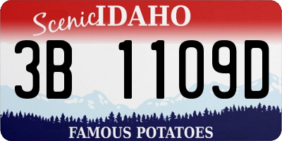 ID license plate 3B1109D