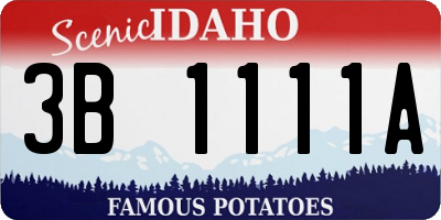 ID license plate 3B1111A