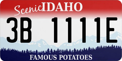 ID license plate 3B1111E