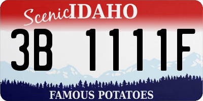 ID license plate 3B1111F