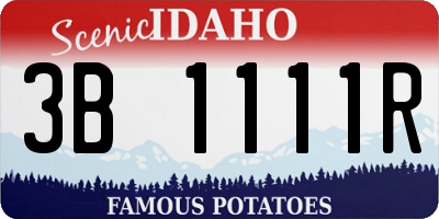 ID license plate 3B1111R