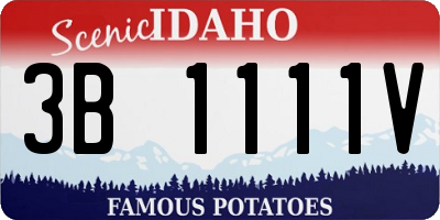 ID license plate 3B1111V