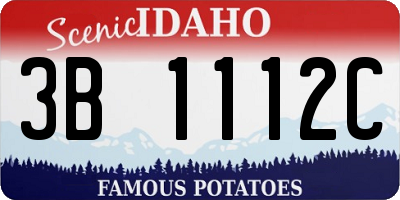 ID license plate 3B1112C