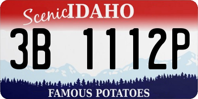 ID license plate 3B1112P