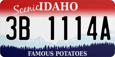 ID license plate 3B1114A