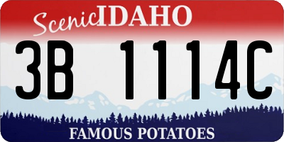 ID license plate 3B1114C