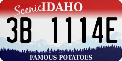 ID license plate 3B1114E
