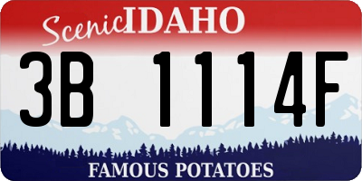 ID license plate 3B1114F
