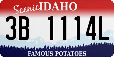 ID license plate 3B1114L
