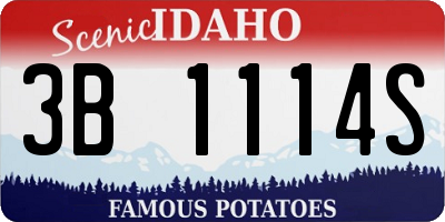 ID license plate 3B1114S