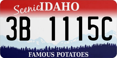 ID license plate 3B1115C
