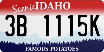 ID license plate 3B1115K
