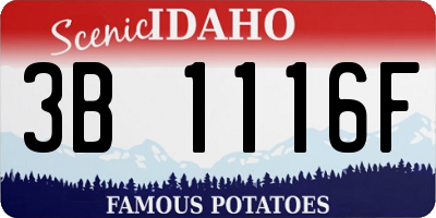 ID license plate 3B1116F