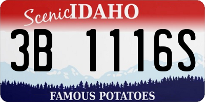 ID license plate 3B1116S