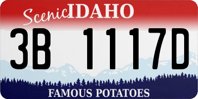 ID license plate 3B1117D