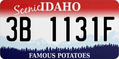 ID license plate 3B1131F